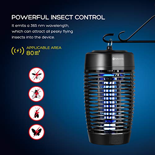 YUNLIGHTS Electronic Bug Zapper, Mosquito Zapper UV Light, Fly Trap, Mosquito Lamp, Insects