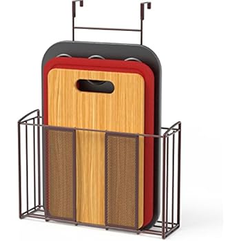 SimpleHouseware Over Cabinet Door Organizer, Mesh Bronze