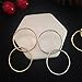 QTMY Statement Big Large Unique Hoop Earrings for Women Stainless Steel Double Round Circles (Silver)