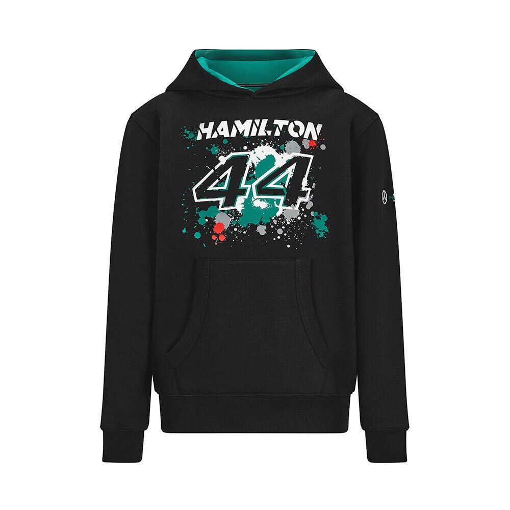 Mercedes AMG Petronas Formula One Team - Official Formula 1 Merchandise - Lewis Hamilton Kids #44 Hoodie - Black - XXS (5/6 Years)