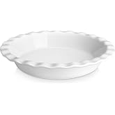 MALACASA 40 Oz Ceramic Pie Pan 9 Inch, Fluted Pie Dish for Quiche | Baking, Versatile for Quiche, Pie, Tart, Casserole, Oven, Microwave, Dishwasher Safe, Non-Stick Glaze, Even Heat Distribution