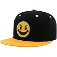ADJUEMB Classic Snapback Hats Skull Embroidery Adjustable Flat Bill Hat Unisex Baseball Caps