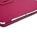 Bear Motion for New iPad 2017 and iPad Air 1 - Genuine Cowhide Leather Case with Hand Strap, Built-in Stand and Auto Wake/Sleep Function for Apple iPad Air 1 and New iPad 2017 - Hot Pink
