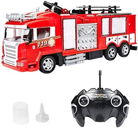 ブライツライトウォーターポンプモデルカーズplとリモートコントロールの消防車おもちゃ救急車の電気火災トランクrc消防車 贈呈