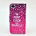 iphone 4 Case,iphone 4S Case, Welity Retro Keep Calm and Sparkle Printed Design Pu Leather with wallet Case for Apple iPhone 4/4S/4G and one gift