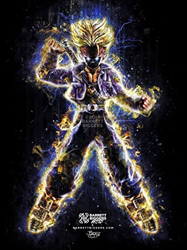 Anime Inspired DBZ Future Trunks Epic Painting Design Giclèe Fine Art Print