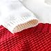 Pinleck Baby Girls Sweet Knitted Fleece Romper Long Sleeve Ruffle Jumpsuit Sweater Dress (Red, 66/0-3 Months)