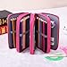 Pencil Case Handy Wareable Oxford Colored Pencil Pouch Professional 4 Layers and 4 Zippers 72 Inserting Super Large Capacity Multi-Layer for Students Pen Bag Pouch Stationery Case (Rose Red)