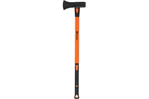 GARANT 6 lb Splitting Maul with 34-Inch Fiberglass Handle | Forged Steel Head, Heavy-Duty Wood Cutting Camping Axe with Overs