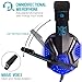 Gaming Headset Mic LED Light Laptop Computer, Cellphone, PS4 so on, DLAND 3.5mm Wired Noise Isolation Gaming Headphones – Volume Control.(Black Blue)thumb 2