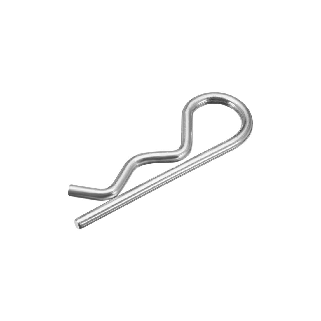 sourcing map Clip Pins 1.8mm Wire Carbon Steel 32mm Length Trailer R Shaped Spring Cotter Tractor Mower Fastener Hardware Silver Tone 20pcs