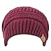 REDESS Slouchy Beanie Hat Men Women 2 Pack Winter Warm Chunky Soft Oversized Cable Knit Cap (Two Pack Black & Wine Red)