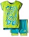 adidas Toddler Girls' Top and Short Set, Semi Solar Slime, 4T