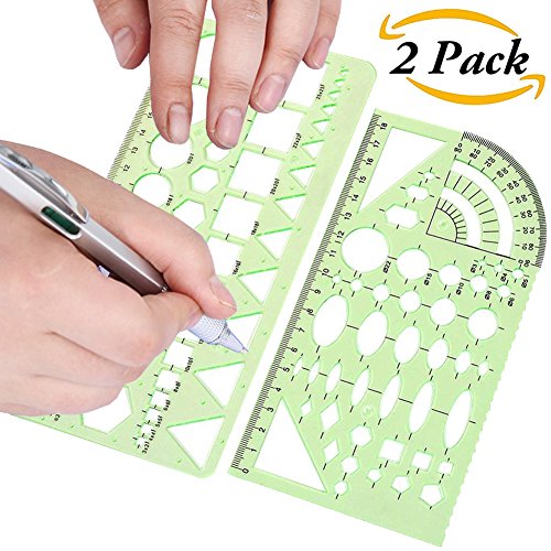 Professional Plastic Measuring Templates Geometric Rulers for Office and School, Building formwork, Drawings templates