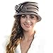 Retro Women Floral Trimmed Wool Blend Cloche Winter Hat