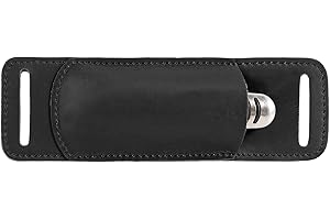 QCWN Knife Sheath,Belt Buckle Knife Sheath,Leather Knife Sheaths for Belt,Pocket Knife Folding EDC Belt Knife Holster,Open Top Knife Belt Leather Sheath for 5 inch Folding Knife.Gift for Men.