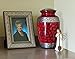 Trupoint Memorials Cremation Urns for Human Ashes, Decorative Burial Urn for Adult Men and Women, Large Red with Silver Lining
