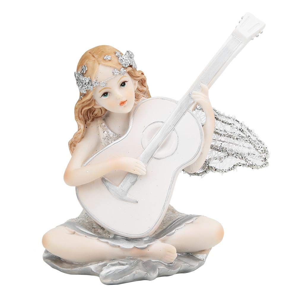 Sculpted Resin Statue, Play Guitar Figurine Angel Figurine Decoration for Home Table Ornaments