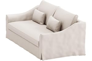 HOMETOWN MARKET Durable Farlov Sofa (Not Loveseat!) Replacement Cover, Width:85.8" (Not 70" !) Compatible for IKEA Farlove Slipcover Only! (Polyester Flax Lighter Beige)