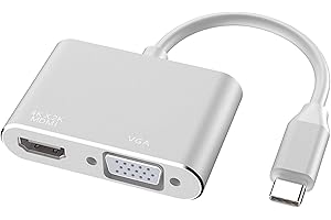 USB C to HDMI VGA Adapter, SZJUNXIAO 4K Thunderbolt 3 To HDMI VGA compatible with MacBook Pro/Air M1 2020, 2018/2020 iPad Pro