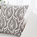 HWY 50 Grey Gray Decorative Throw Pillow Covers 18x18 Inch (1 Piece), Embroidered Cotton Farmhouse Cushion Cover Pillow Case for Sofa Couch Living Room Bed Bedroon, Floral Branches