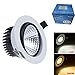 Lemonbest Energy Saving Dimmable 7W Recessed Ceiling LED Bulb Spot Light Fixture 7 watts COB LED Downlight Flood Lighting Lamp Warm White