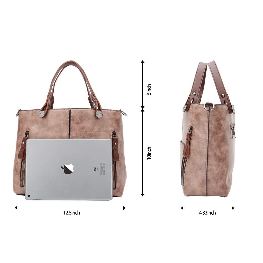 Women Bag Stylish Top-Handle Handbags Lady Fashion Big Purse Shoulder Crossbody Bags (Pink)