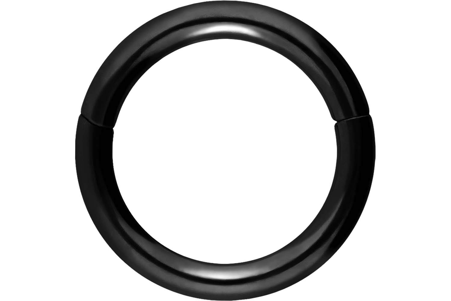 PIERCINGLINE Segment Ring Clicker made of surgical steel - Piercing in Black - Size: 1.2 mm bar thickness | 6 mm inner diameter
