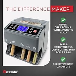 Cassida C300 Professional USD Coin Counter, Sorter