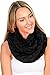 BASICO Winter Chunky Knitted Infinity Scarf for Women Warm Circle Cable Loop Black Scarf
