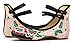 AvaCostume Womens Folk Style Shoes Rubber Sole Peony Embroidered Bride Flats, Black, 38