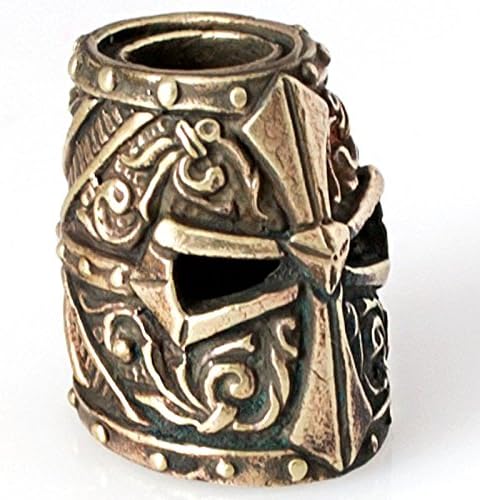 Paracord/Lanyard Bead in Brass for Jig Pro Shop by Russki Designs (Templar Helmet (Brass))
