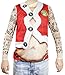 Funny Christmas Shirt with Tattoo Sleeves, Santa Top for Adults (Size Large)