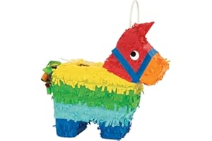 Unique Party 25623 Mini Donkey Pinata Favour Decoration, Multicolour
