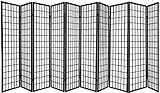 10 Panel Room Divider Square Design - Black