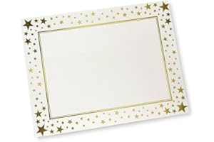 Gartner Studios Gold Star Foil Certificate Paper, 80lb 8.5” x 11”, 15 Count