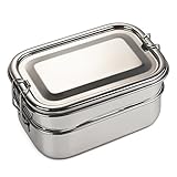 Bare Ware Three Layer Stainless Steel Lunch Box Set - Eco Friendly Food Container Bento with Tray - For Adults and Kids