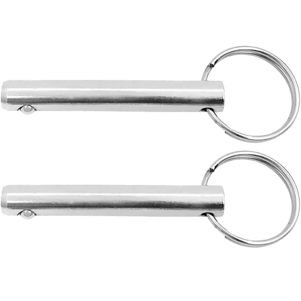 POFET 2pcs Diameter 10mm 316 Stainless Steel Quick Release Pull Ring Detent Pin, Stainless Steel Marine Hardware
