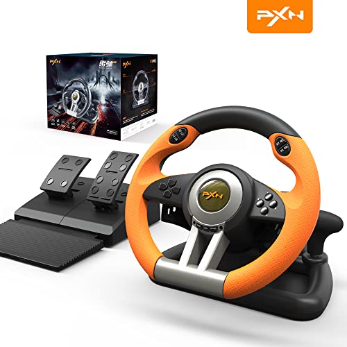 PXN Racing Wheel Gaming Steering Wheel for PC, V3II 180 Degree Driving