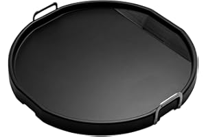Kamado Joe Karbon Steel Pre-Seasoned Carbon Steel Non-Stick Flat-Top Griddle with Stainless Steel Handles for Classic Joe 18-inch Charcoal Grill and Smokers, Model KJ15094522