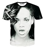 FaPlus Men's Fashion Lifelike Girl 3D Print Slim Fit Short SleeveT-Shirts L