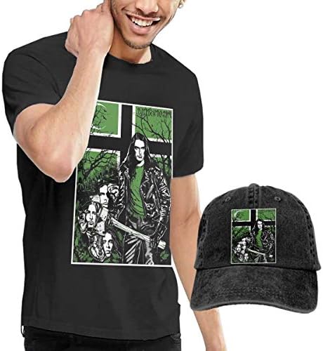 Mens's Type O Negative Casual Crew Neck Short Sleeve T-shirt And Peaked Cowboy Hat Baseball Cap