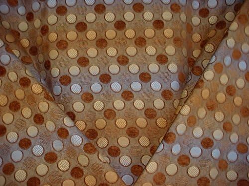 Vision Fabrics Calypso in Cocoa- Plush Transitional Geometric Circle Chenille Designer Upholstery Drapery Fabric - By the Yard