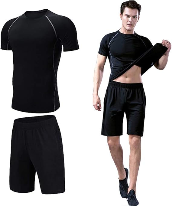 Amazon Beixier コンプレッションウェア セット メンズ トレーニング スポーツタイツ Uvカット 吸汗速乾 長袖 半袖 ハーフパンツ タイツ 2点 3点 4点 5点セット フィットネス トレーニング ショート ハーフパンツ 通販