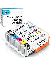 Smart Ink - Cartucho de tinta compatible para Canon PGI 280 PGI-280 XXL CLI 281 CLI-281 (PGBK y BK C M Y 5 unidades) para Pixma TS6120 TS6220 TS8120 TR7520 TR8520 TS9120