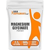 BulkSupplements.com Magnesium Glycinate Powder - Magnesium Glycinate 300mg, Highly Absorbable - Gluten Free, 2.2g per Serving, 500g (1.1 lbs) (Pack of 1)