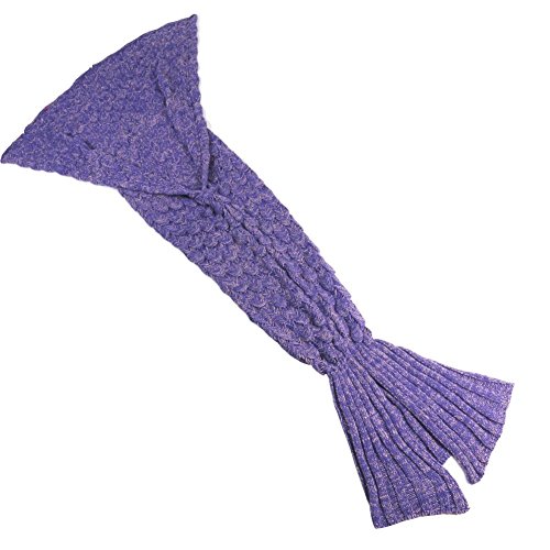 SAM Mermaid Tail Fish Scale Blanket, Adult Child Knitted Mermaid Sofa Blanket, All Season Warm Knit Sleep Blanket Living Room Sleeping Bag Best Birthday 76inch x 36inch(4PCS)