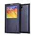 Note 3 Case, Galaxy Note 3 Case, Huijukon Elegant S-View Smart Flip Leather Case Cover with Auto Sleep/Awake Function for Samsung Galaxy Note 3 III (Black)