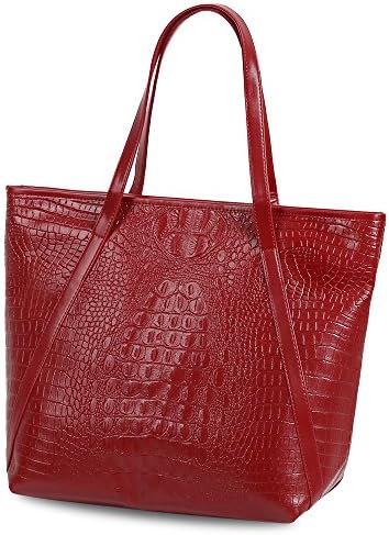 YBYT Women Top PU Lady Leather Tote Bag Handbags Shoulder Handle Bag Messenger Purse (red)