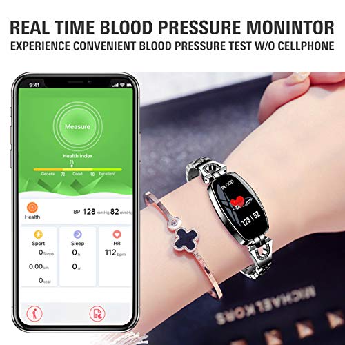 Fitness Tracker Watch Waterproof for Women with Blood Pressure Monitor, TOP-MAX Heart Rate Monitor Activity Tracker Watch,Smart Wristband Watch with Calorie Counter,Pedometer, Sleep Monitor,Black - Thumbnail 4